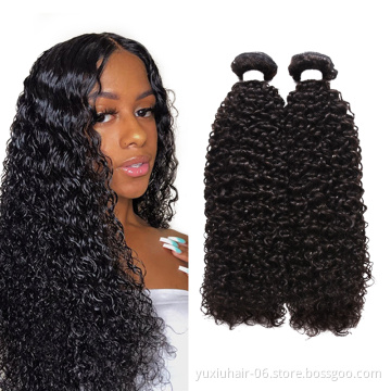 Wholesale India Human Hair Curly Cuticle Aligned Hair Bundles Natural Color Thick Bundles Remy Hair Extensions